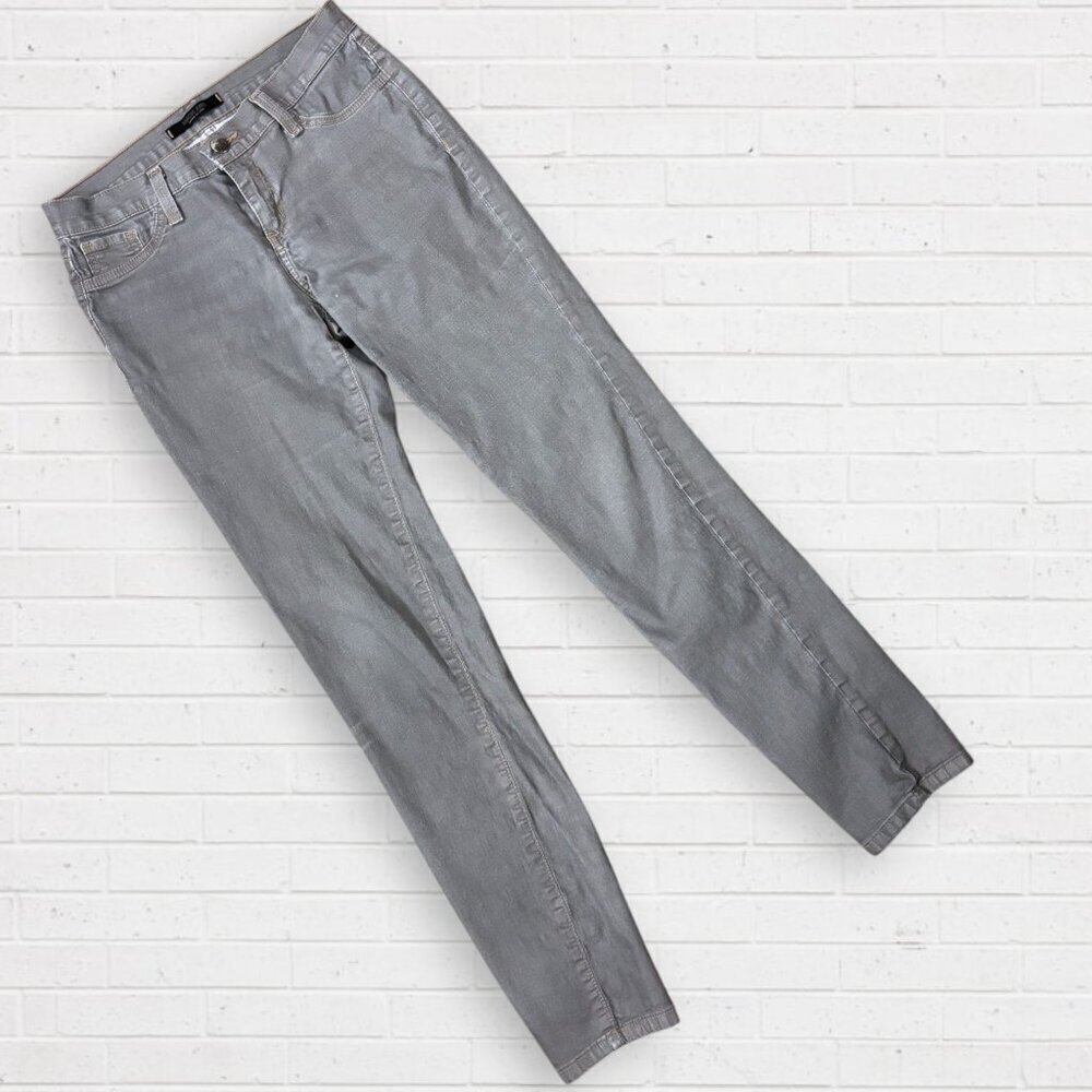KANCAN Silver Metallic Grey Skinny Straight KC1127 Stretch Denim Jeans Pants 5